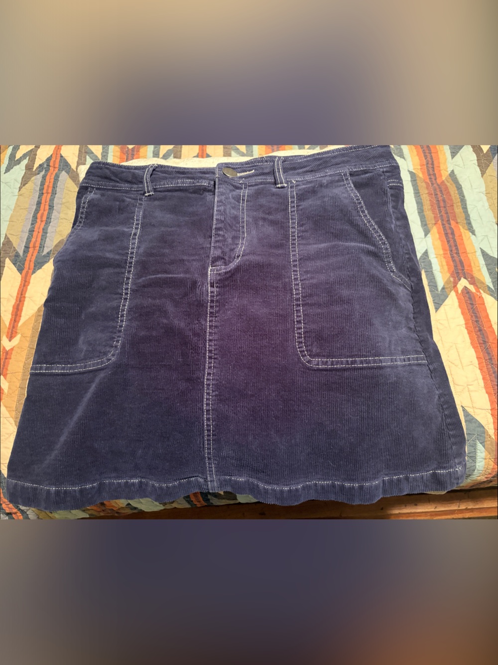 Purnell corduroy skirt- slight A-line.